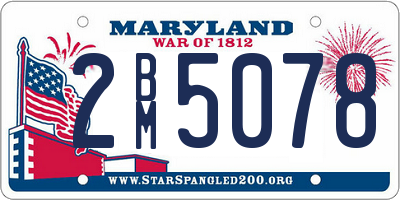 MD license plate 2BM5078