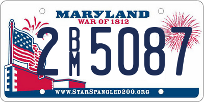 MD license plate 2BM5087