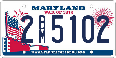 MD license plate 2BM5102