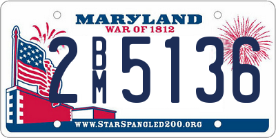 MD license plate 2BM5136