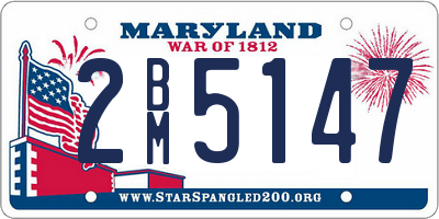 MD license plate 2BM5147