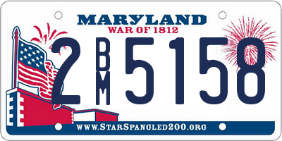 MD license plate 2BM5158