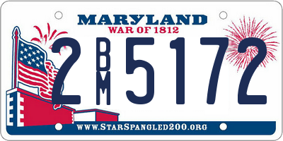 MD license plate 2BM5172