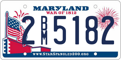 MD license plate 2BM5182