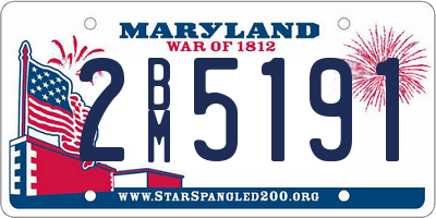 MD license plate 2BM5191