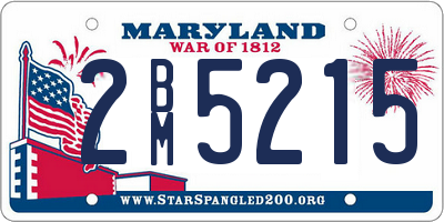 MD license plate 2BM5215