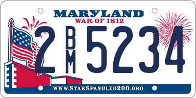 MD license plate 2BM5234
