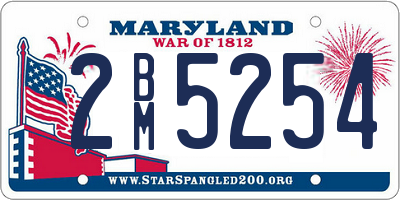 MD license plate 2BM5254
