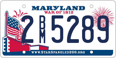 MD license plate 2BM5289