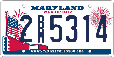 MD license plate 2BM5314