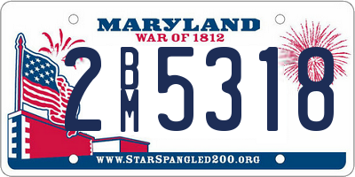MD license plate 2BM5318