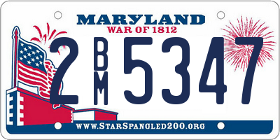 MD license plate 2BM5347