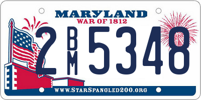 MD license plate 2BM5348
