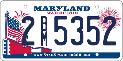 MD license plate 2BM5352
