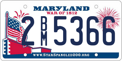 MD license plate 2BM5366