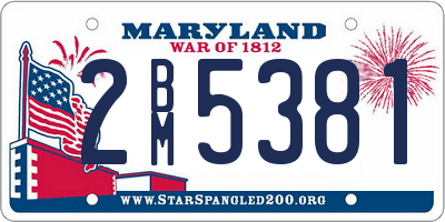 MD license plate 2BM5381