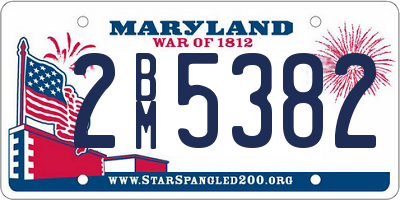 MD license plate 2BM5382