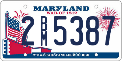 MD license plate 2BM5387