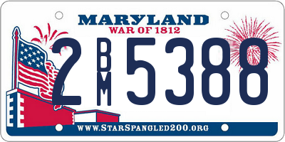 MD license plate 2BM5388