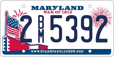 MD license plate 2BM5392