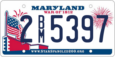 MD license plate 2BM5397