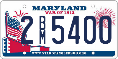 MD license plate 2BM5400