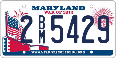 MD license plate 2BM5429