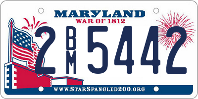 MD license plate 2BM5442