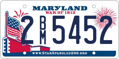 MD license plate 2BM5452