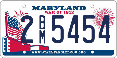 MD license plate 2BM5454
