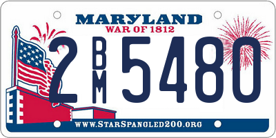 MD license plate 2BM5480