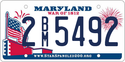 MD license plate 2BM5492