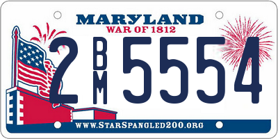 MD license plate 2BM5554