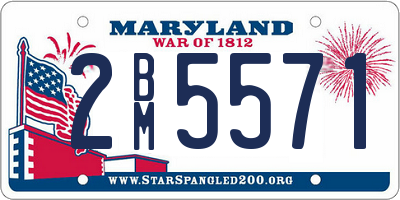 MD license plate 2BM5571
