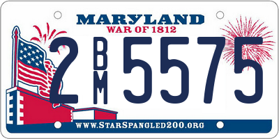 MD license plate 2BM5575