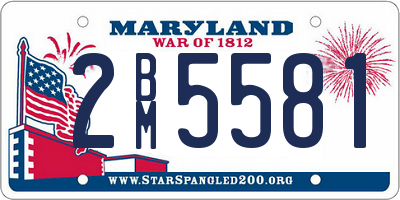 MD license plate 2BM5581