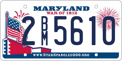 MD license plate 2BM5610