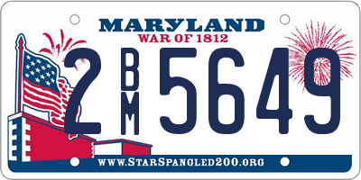 MD license plate 2BM5649