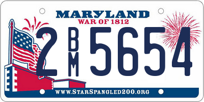 MD license plate 2BM5654