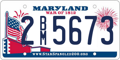 MD license plate 2BM5673