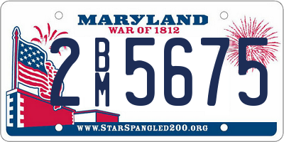MD license plate 2BM5675