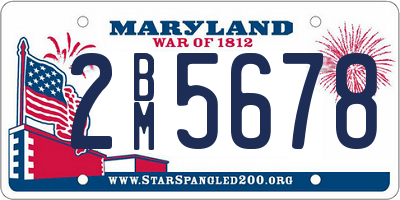 MD license plate 2BM5678