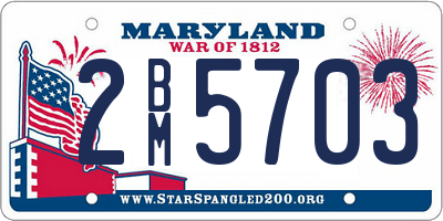 MD license plate 2BM5703