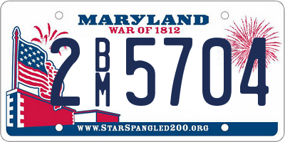 MD license plate 2BM5704