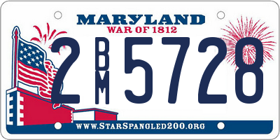 MD license plate 2BM5728