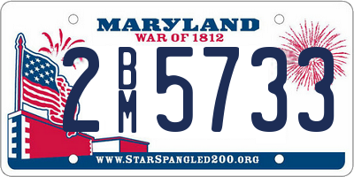 MD license plate 2BM5733