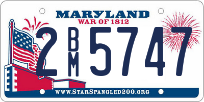 MD license plate 2BM5747