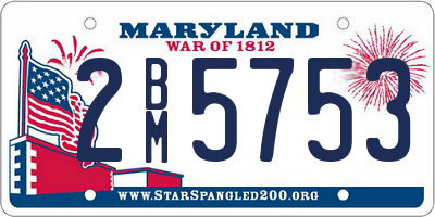 MD license plate 2BM5753