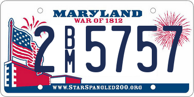 MD license plate 2BM5757