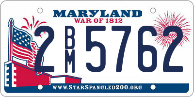 MD license plate 2BM5762